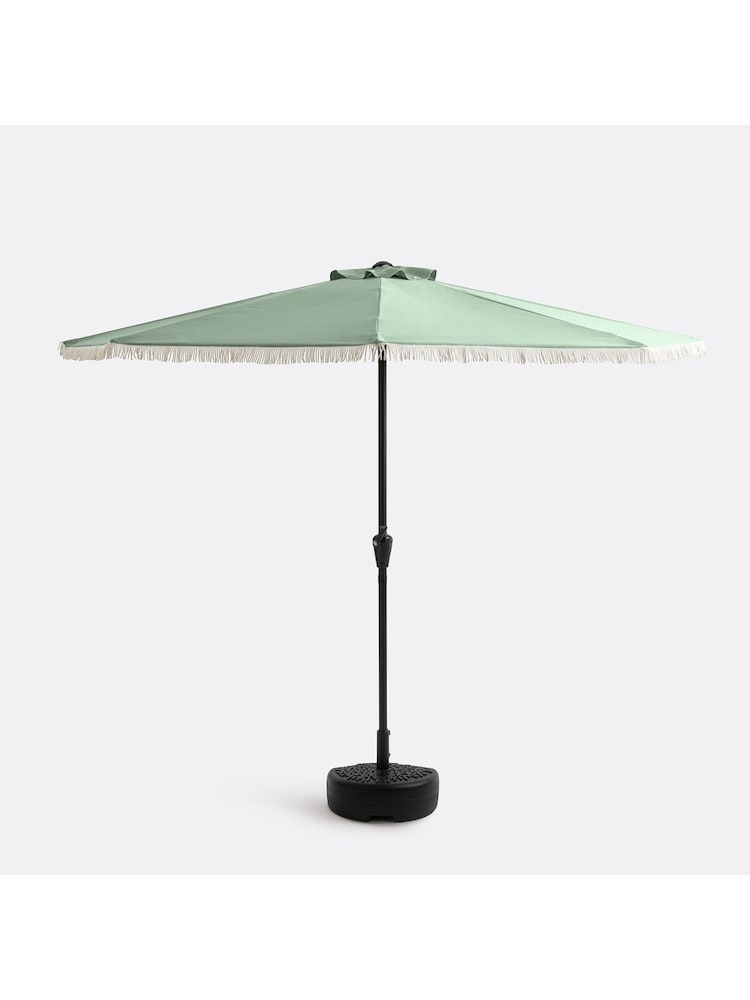 La Redoute Intérieurs Green Sage Medio Fringed Balcony Half Parasol - Image 1 of 5 La Redoute Intérieurs Green Sage Medio Fringed Balcony Half Parasol - Image 1 of 5
