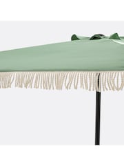 La Redoute Intérieurs Green Sage Medio Fringed Balcony Half Parasol - Image 5 of 5