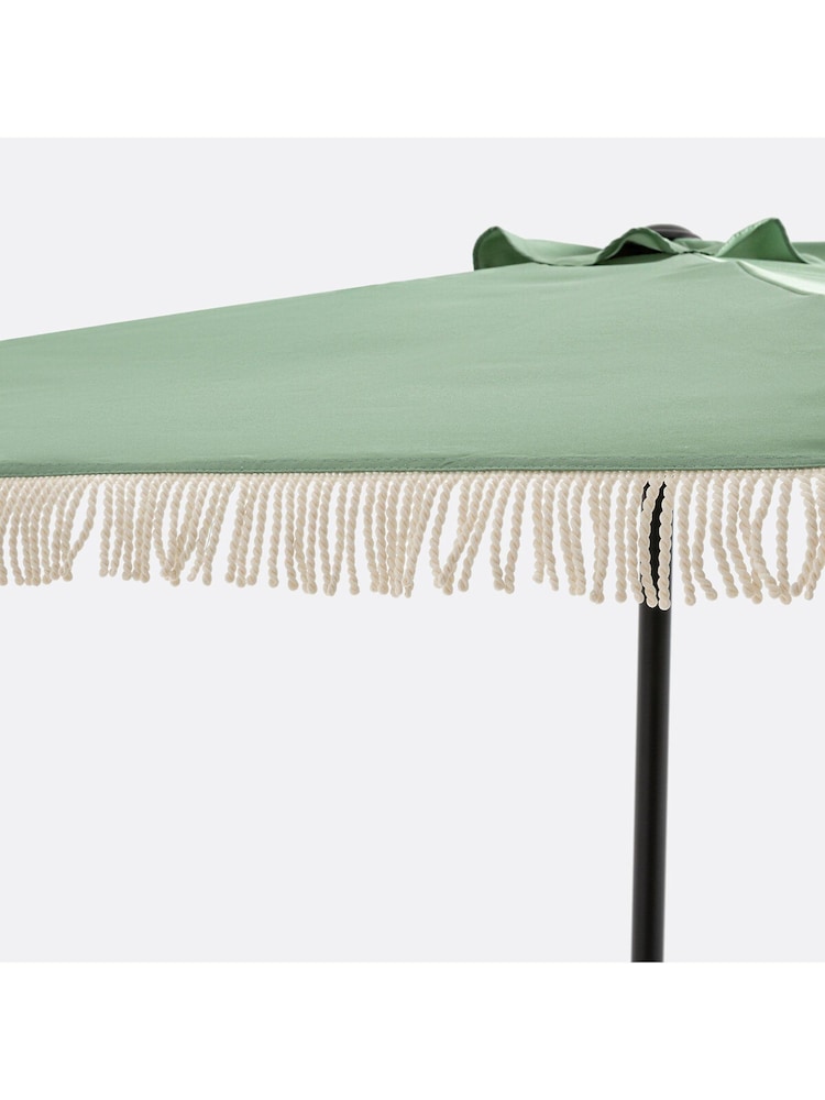 La Redoute Intérieurs Green Sage Medio Fringed Balcony Half Parasol - Image 5 of 5 La Redoute Intérieurs Green Sage Medio Fringed Balcony Half Parasol - Image 5 of 5
