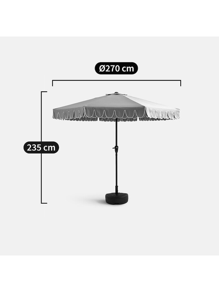 La Redoute Intérieurs White Blue Lagoa XXL Double Flounce Parasol - Image 5 of 5