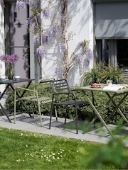 La Redoute Intérieurs Set of 2 Khaki Manni Aluminium Garden Armchairs - Image 1 of 6