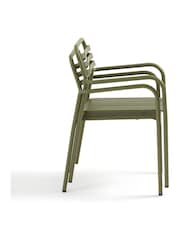 La Redoute Intérieurs Set of 2 Khaki Manni Aluminium Garden Armchairs - Image 4 of 6