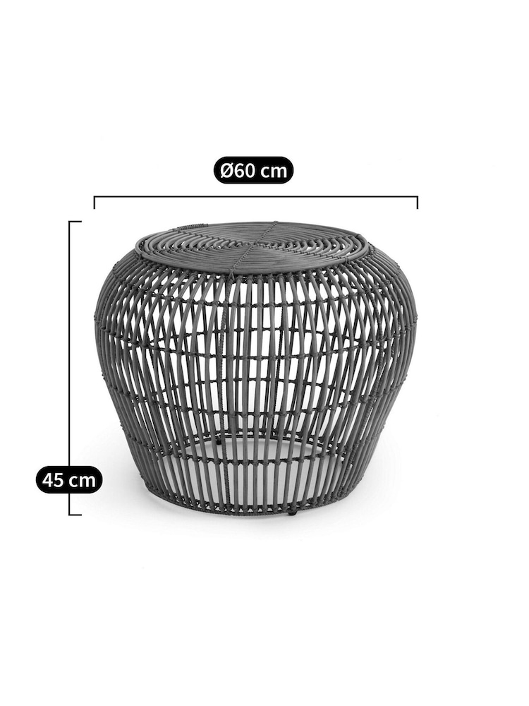 La Redoute Intérieurs Brown Kafi Resin Outdoor Side Table - Image 4 of 4