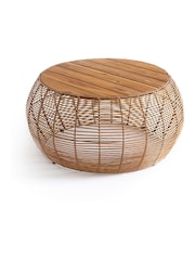 La Redoute Intérieurs Dark Wood Madalina Acacia & Resin Round Garden Coffee Table - Image 2 of 4
