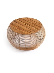 La Redoute Intérieurs Dark Wood Madalina Acacia & Resin Round Garden Coffee Table - Image 3 of 4