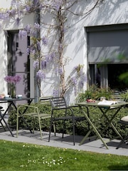La Redoute Intérieurs Set of 2 Charcoal Manni Aluminium Garden Armchairs - Image 1 of 6