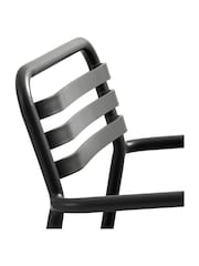 La Redoute Intérieurs Set of 2 Charcoal Manni Aluminium Garden Armchairs - Image 6 of 6