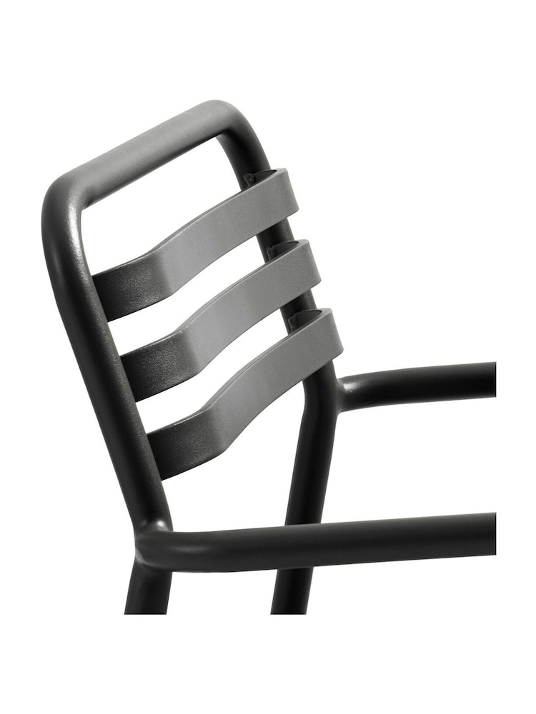 La Redoute Intérieurs Set of 2 Charcoal Manni Aluminium Garden Armchairs - Image 6 of 6