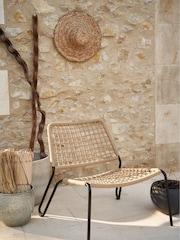 La Redoute Intérieurs Natural Black Masix Woven Cord Low Garden Chair - Image 1 of 6