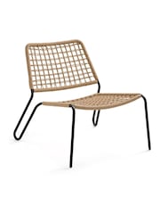 La Redoute Intérieurs Natural Black Masix Woven Cord Low Garden Chair - Image 2 of 6