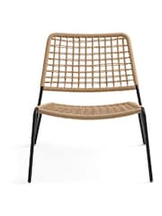 La Redoute Intérieurs Natural Black Masix Woven Cord Low Garden Chair - Image 3 of 6