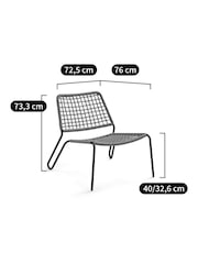 La Redoute Intérieurs Natural Black Masix Woven Cord Low Garden Chair - Image 6 of 6