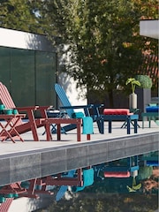 La Redoute Intérieurs Blue Zeda Acacia Footrest and Side Table for Garden and Patio - Image 1 of 6