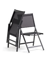 La Redoute Intérieurs Set of 2 Black Zory Aluminium Folding Garden Chairs - Image 3 of 6