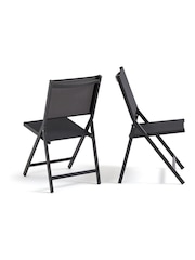 La Redoute Intérieurs Set of 2 Black Zory Aluminium Folding Garden Chairs - Image 4 of 6
