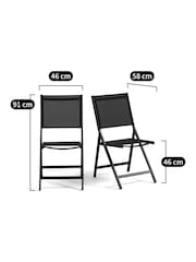 La Redoute Intérieurs Set of 2 Black Zory Aluminium Folding Garden Chairs - Image 6 of 6