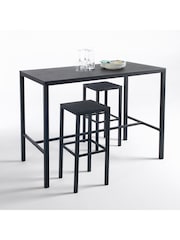 La Redoute Intérieurs Set of 2 Black Choe Perforated Metal Outdoor Bar Stools - Image 3 of 3