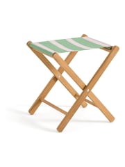 La Redoute Intérieurs Green Stripe Veniza Acacia and Canvas Directors Chair - Image 1 of 4