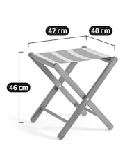 La Redoute Intérieurs Green Stripe Veniza Acacia and Canvas Directors Chair - Image 4 of 4