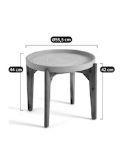 La Redoute Intérieurs Pink Medan Cement Fibre and Acacia Outdoor Side Table - Image 4 of 4