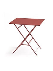 La Redoute Intérieurs Terracotta Ozevan Square Folding Metal Garden Table - Image 1 of 2