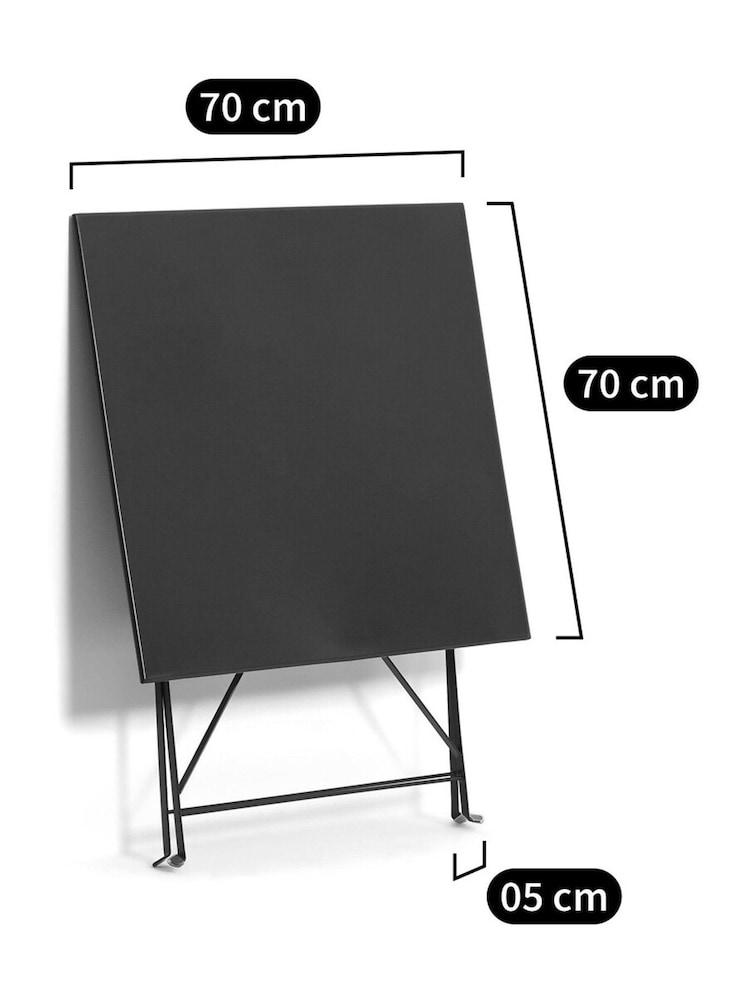 La Redoute Intérieurs Terracotta Ozevan Square Folding Metal Garden Table - Image 3 of 3