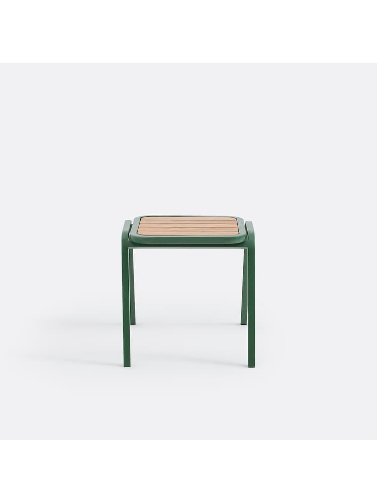 La Redoute Intérieurs Set of 2 Natural Green Jaja Steel and Acia Garden Stools - Image 2 of 5