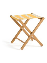 La Redoute Intérieurs Yellow Stripe Veniza Acacia and Canvas Directors Chair - Image 1 of 4
