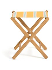 La Redoute Intérieurs Yellow Stripe Veniza Acacia and Canvas Directors Chair - Image 3 of 4