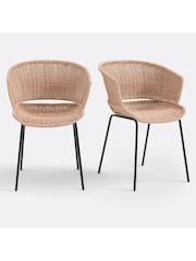 La Redoute Intérieurs Set of 2 Natural Verana Steel and Resin Garden Chairs - Image 2 of 5