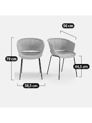 La Redoute Intérieurs Set of 2 Natural Verana Steel and Resin Garden Chairs - Image 5 of 5
