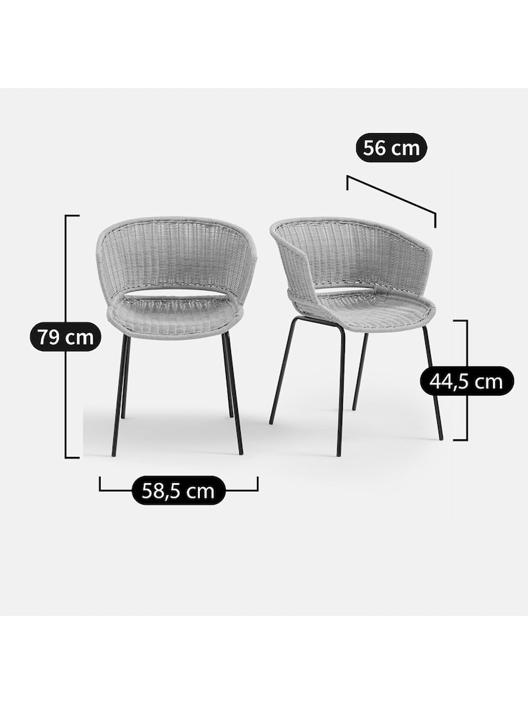 La Redoute Intérieurs Set of 2 Natural Verana Steel and Resin Garden Chairs - Image 5 of 5