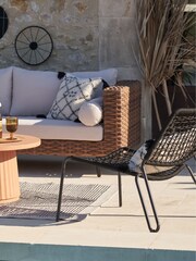 La Redoute Intérieurs Black Masix Woven Cord Low Garden Chair - Image 1 of 5