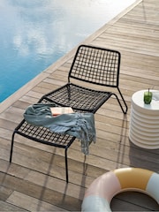 La Redoute Intérieurs Black Masix Metal and Steel Garden Chair Longue with Br Rope - Image 1 of 5