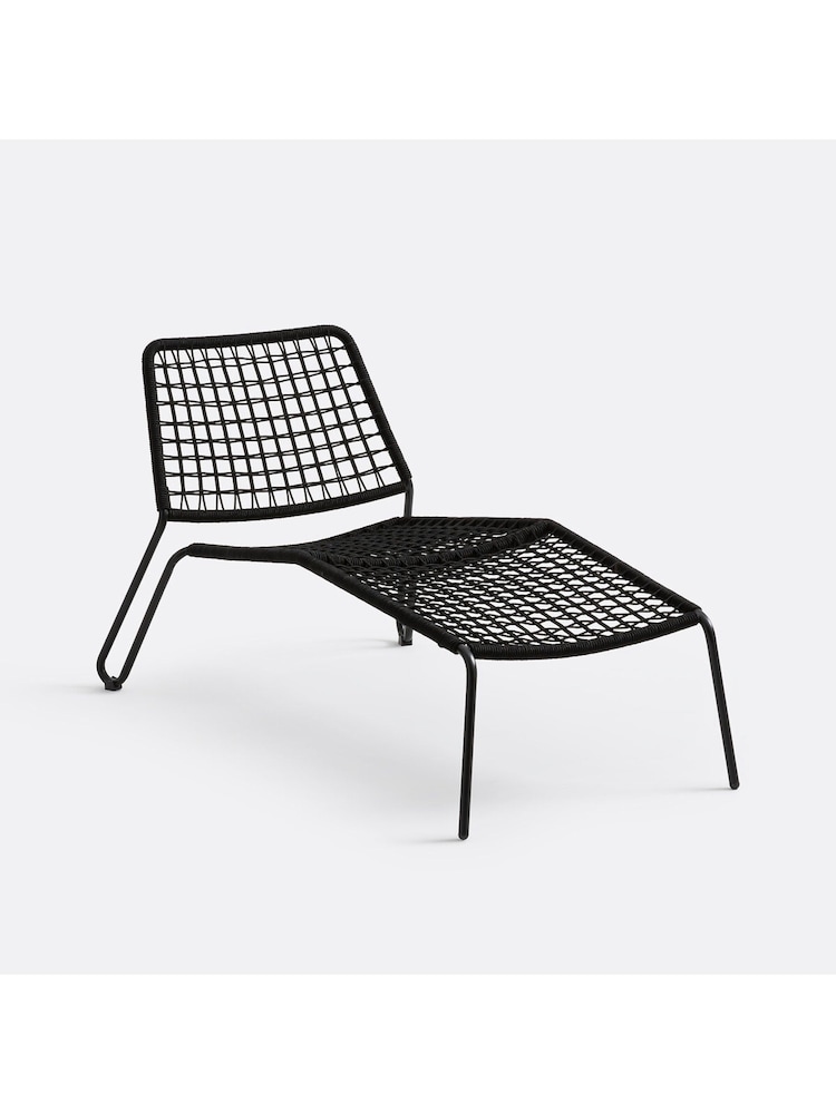 La Redoute Intérieurs Black Masix Metal and Steel Garden Chair Longue with Br Rope - Image 2 of 5