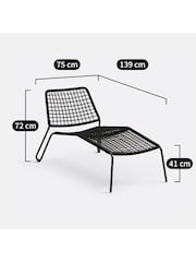 La Redoute Intérieurs Black Masix Metal and Steel Garden Chair Longue with Br Rope - Image 3 of 5