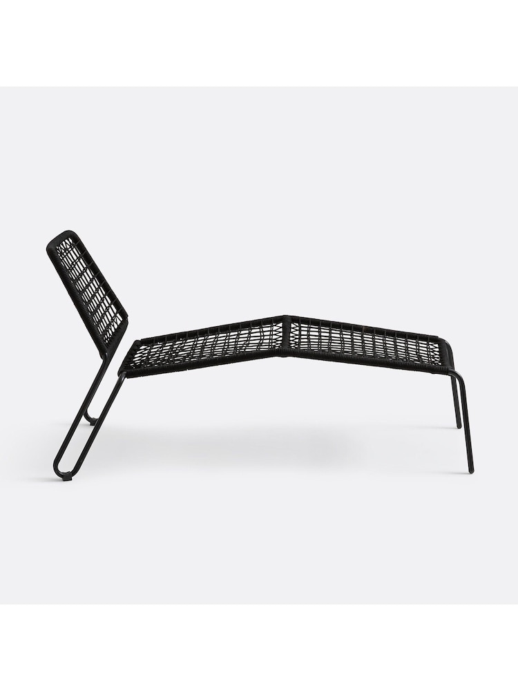 La Redoute Intérieurs Black Masix Metal and Steel Garden Chair Longue with Br Rope - Image 5 of 5