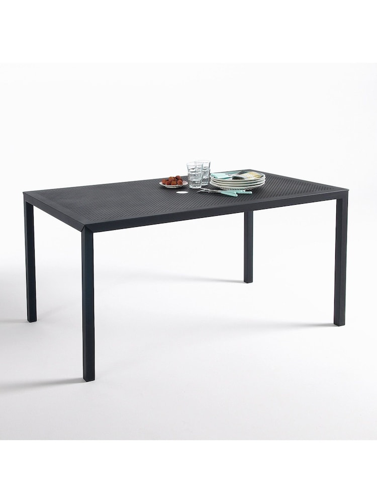 La Redoute Intérieurs Black Choe Perforated Metal Rectangular Outdoor Table - Image 1 of 4