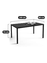 La Redoute Intérieurs Black Choe Perforated Metal Rectangular Outdoor Table - Image 3 of 4