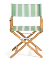 La Redoute Intérieurs Green Stripe Veniza Acacia & Canvas Directors Chair - Image 1 of 4