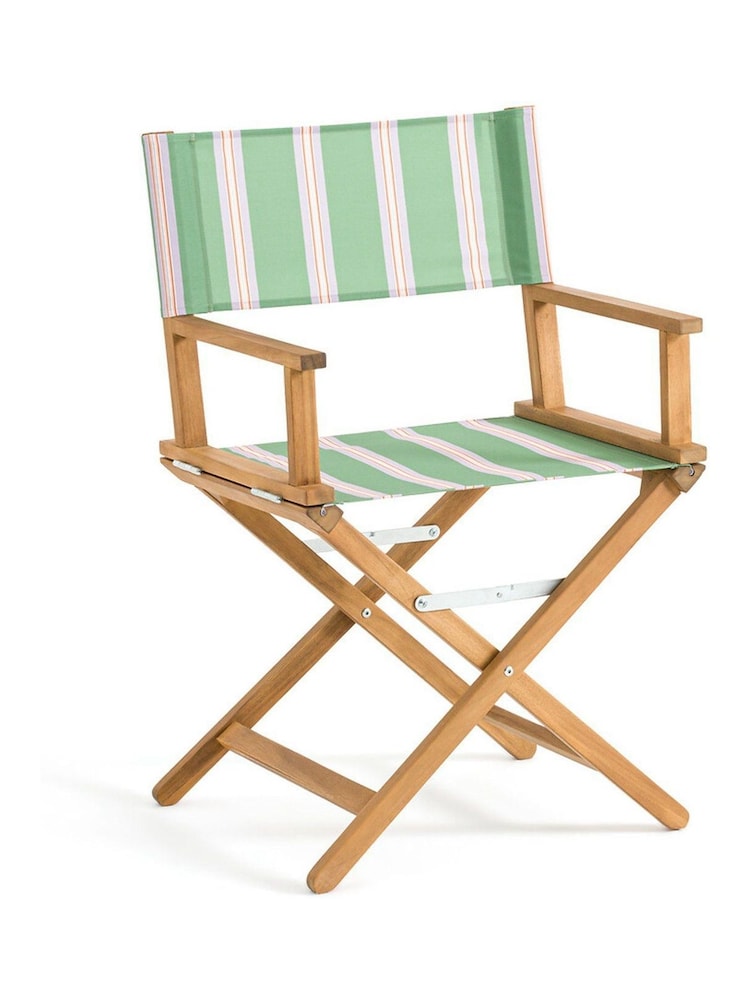 La Redoute Intérieurs Green Stripe Veniza Acacia & Canvas Directors Chair - Image 2 of 4 La Redoute Intérieurs Green Stripe Veniza Acacia & Canvas Directors Chair - Image 2 of 4
