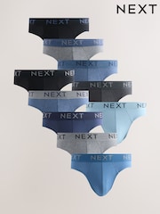 Blue / Grey Marl 10 pack Cotton Rich Briefs - Image 15 of 15