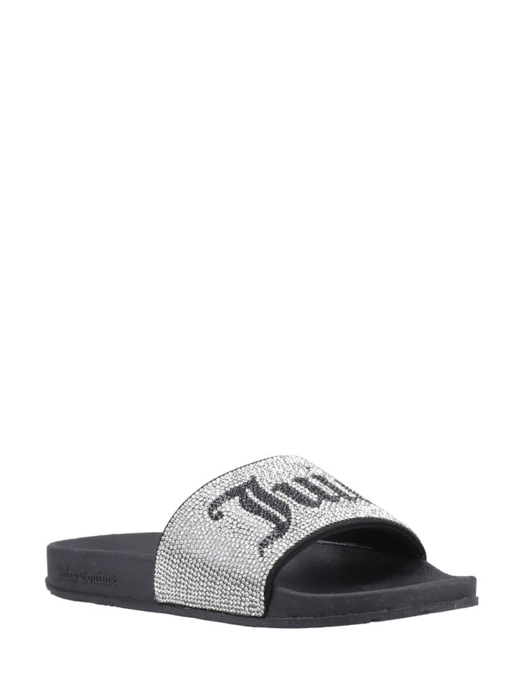 Juicy Couture Silver Donna Diamante Sliders - Image 2 of 4