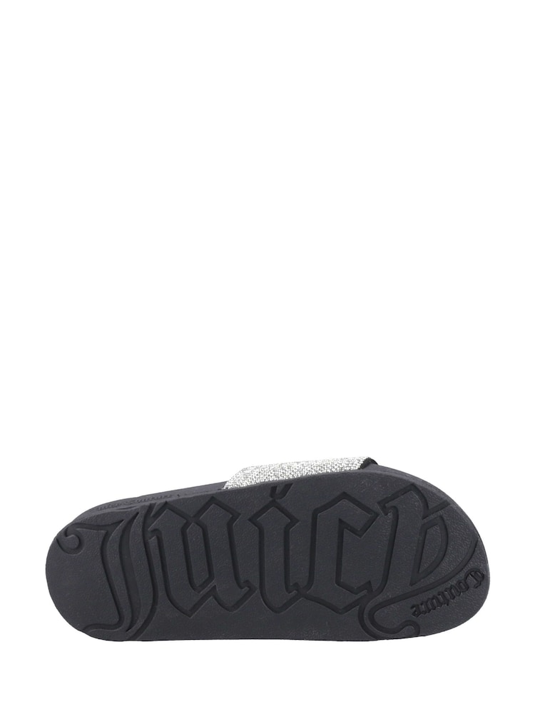 Juicy Couture Silver Donna Diamante Sliders - Image 4 of 4