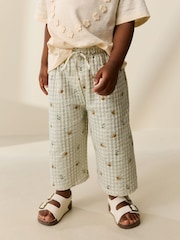 Green Gingham Bee - ფართო შარვალი (3თვე -7წელი) - სურათი 1 3-დან