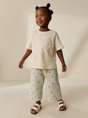 Green Gingham Bee - ფართო შარვალი (3თვე -7წელი) - სურათი 2 3-დან