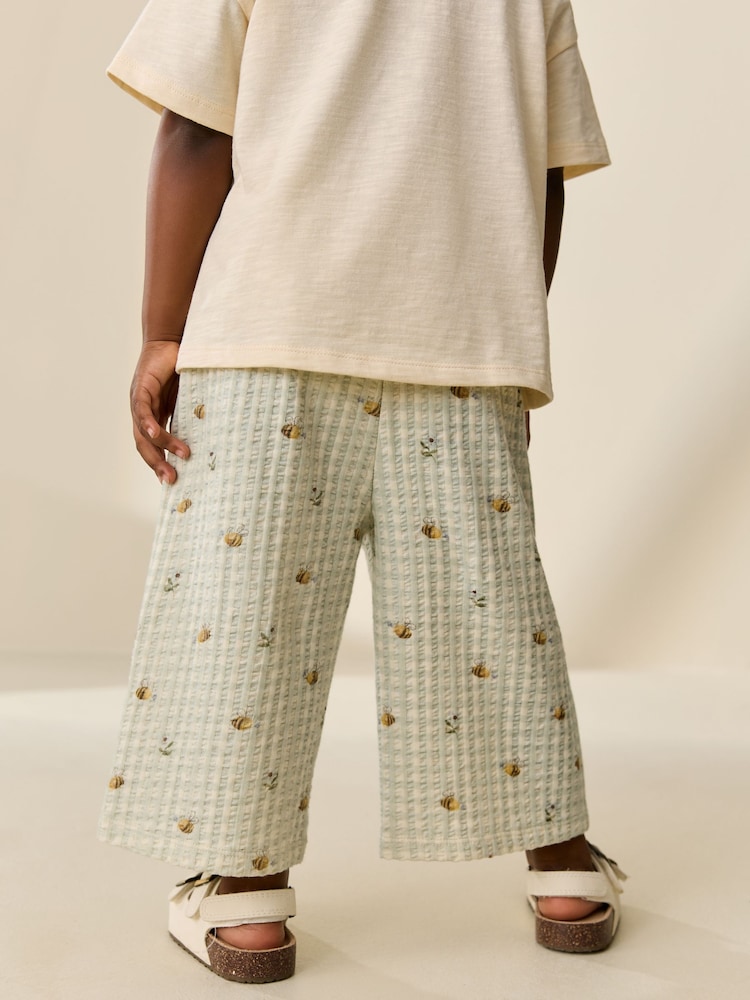 Green Gingham Bee - ფართო შარვალი (3თვე -7წელი) - სურათი 3 3-დან