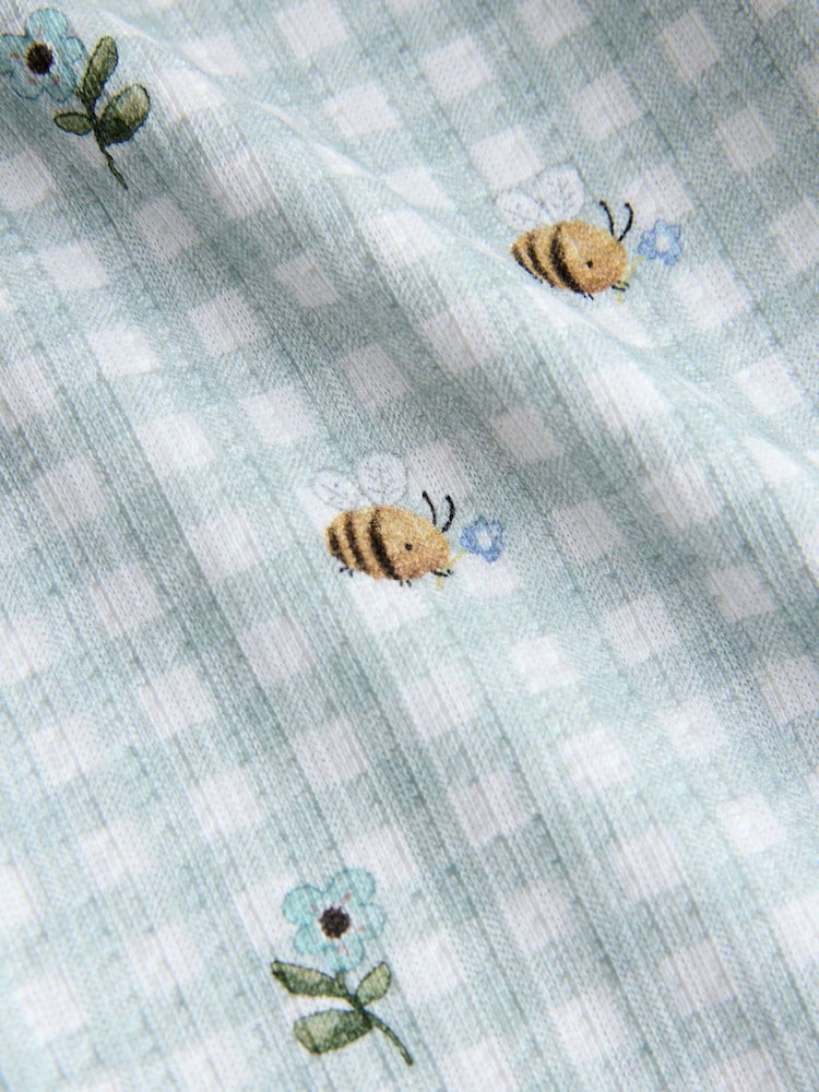 Green Gingham Bee - Evazat Pantaloni (3luni-7ani) - Imaginea 7 din 7