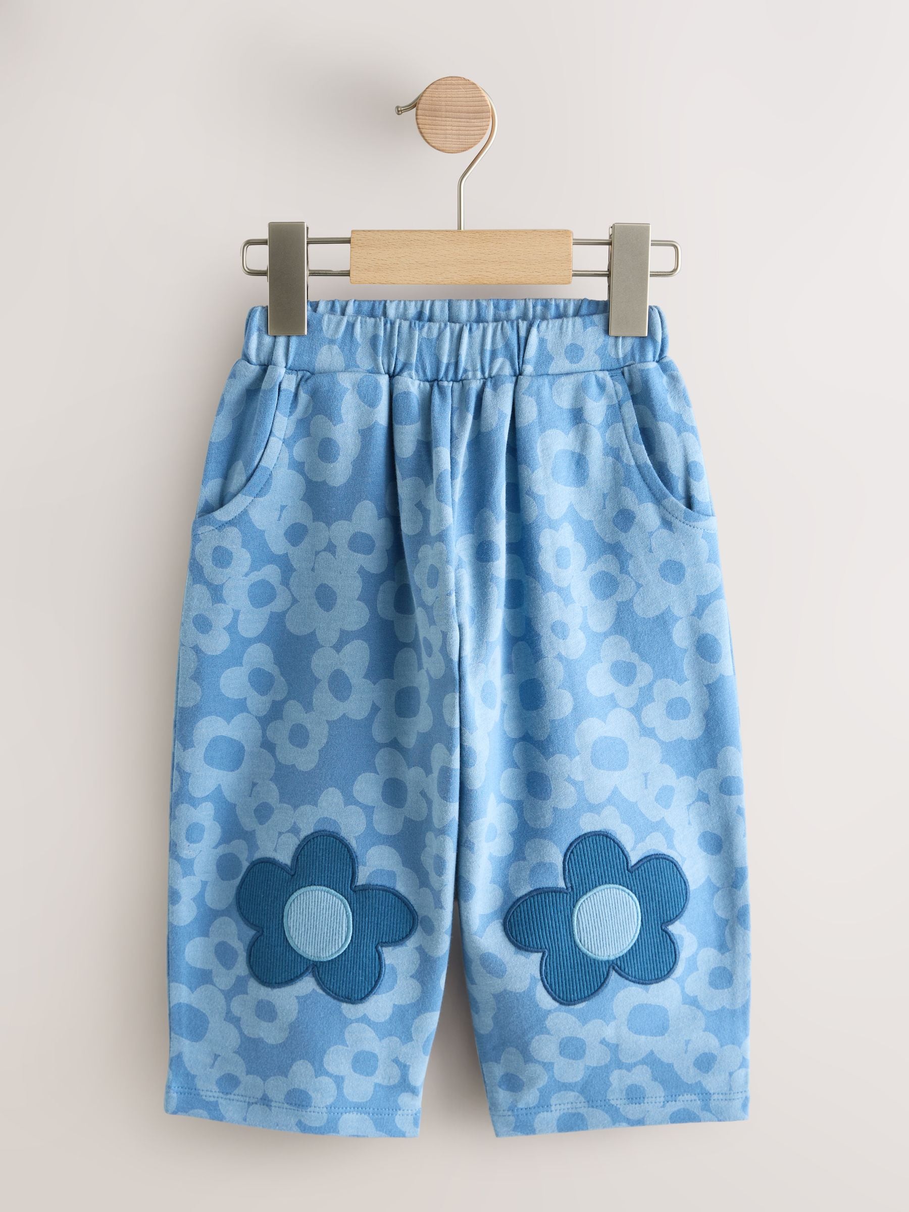 Buy Blue Flower Embellished Barrel Trousers (3mths-7yrs) from Next USA