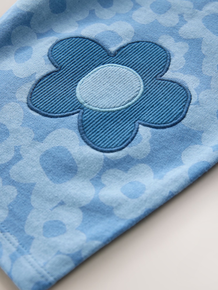 Blue Flower Embellished Barrel Trousers (3mths-7yrs) - Image 7 of 7